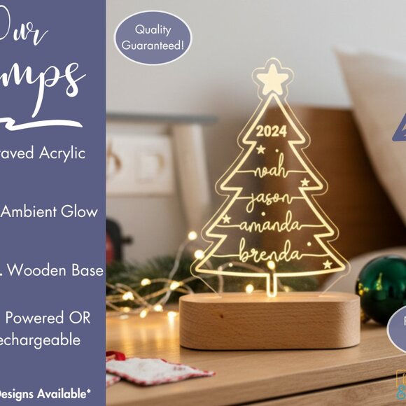 Christmas Tree Night Light – Personalized LED Festive Decor - Picture 3 of 8